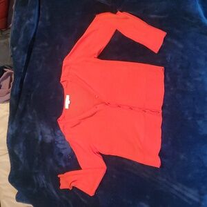 Ann Taylor LOFT Coral/Red Cardigan (Small)